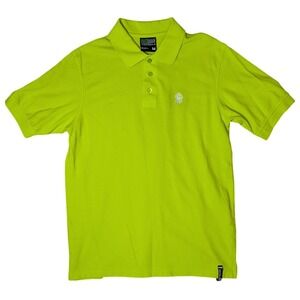 Southpole Y2K Streetwear Green Spring Preppy Polo Short Sleeve Shirt Mens Medium